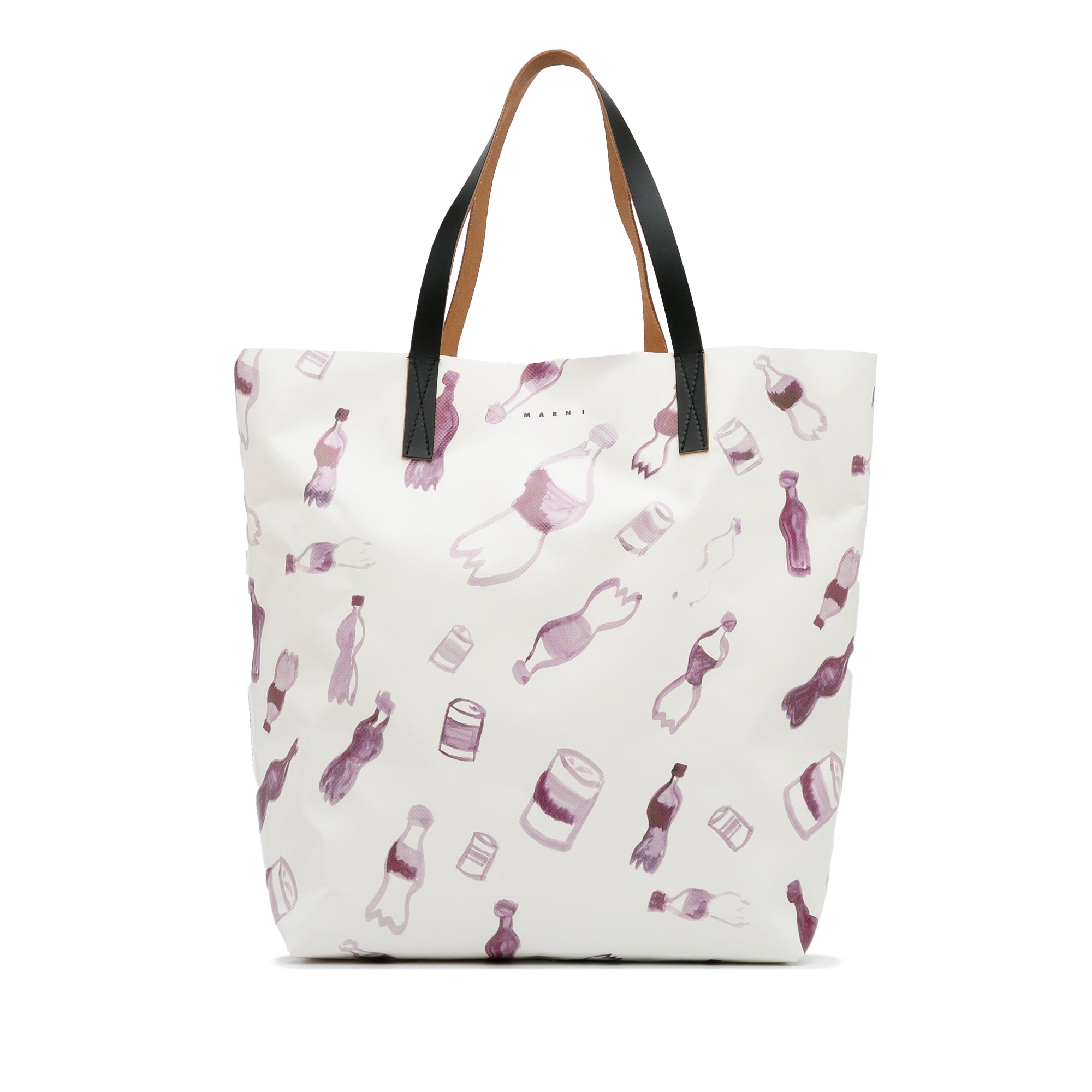 Marni | Pre-Owned Printed Tote Bag | White