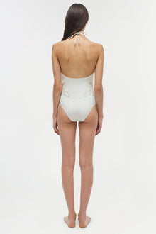 Womens | Nicolette Halter Embroidered Swimsuit | White