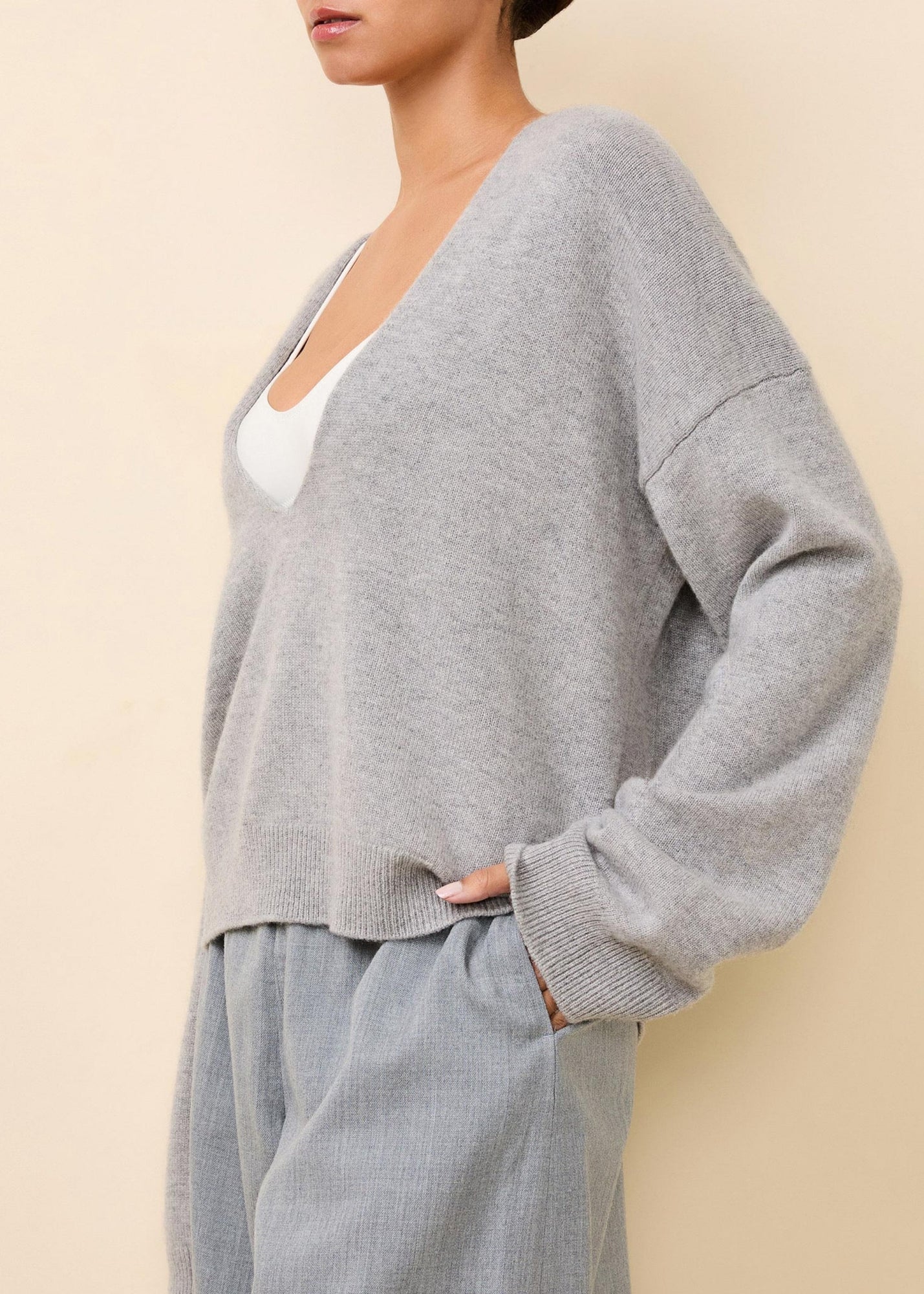 Womens | Lowell Cashmere Sweater | Heather Grey