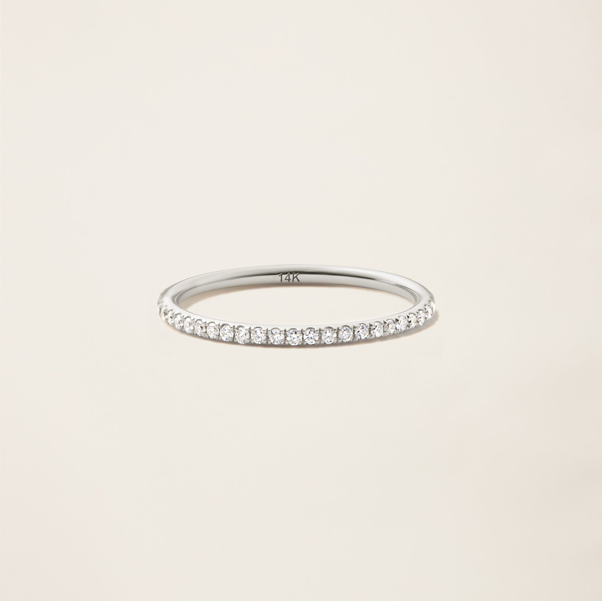 Womens | 14K Solid White Gold | Petite Eternity Band | 0.37-0.43 CTW Diamonds