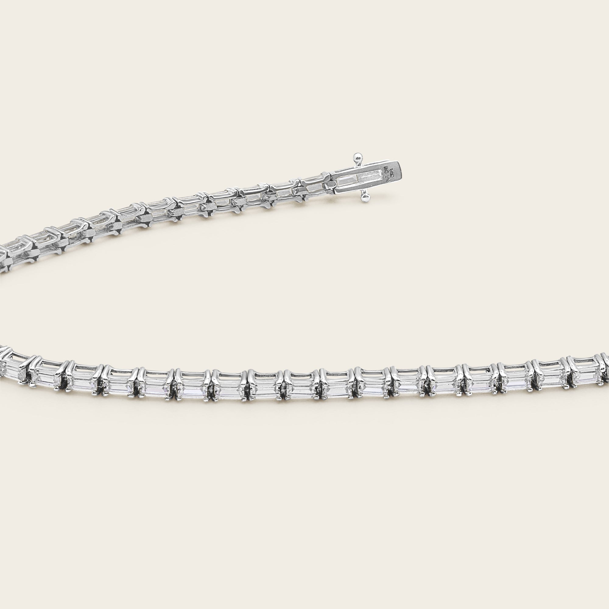 Womens | 14K Solid White Gold | Baguette Tennis Bracelet | 1.20 CTW Diamonds