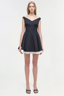 Womens | Dorothie Pleated Combo Mini Dress | Black Multi