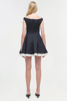 Womens | Dorothie Pleated Combo Mini Dress | Black Multi