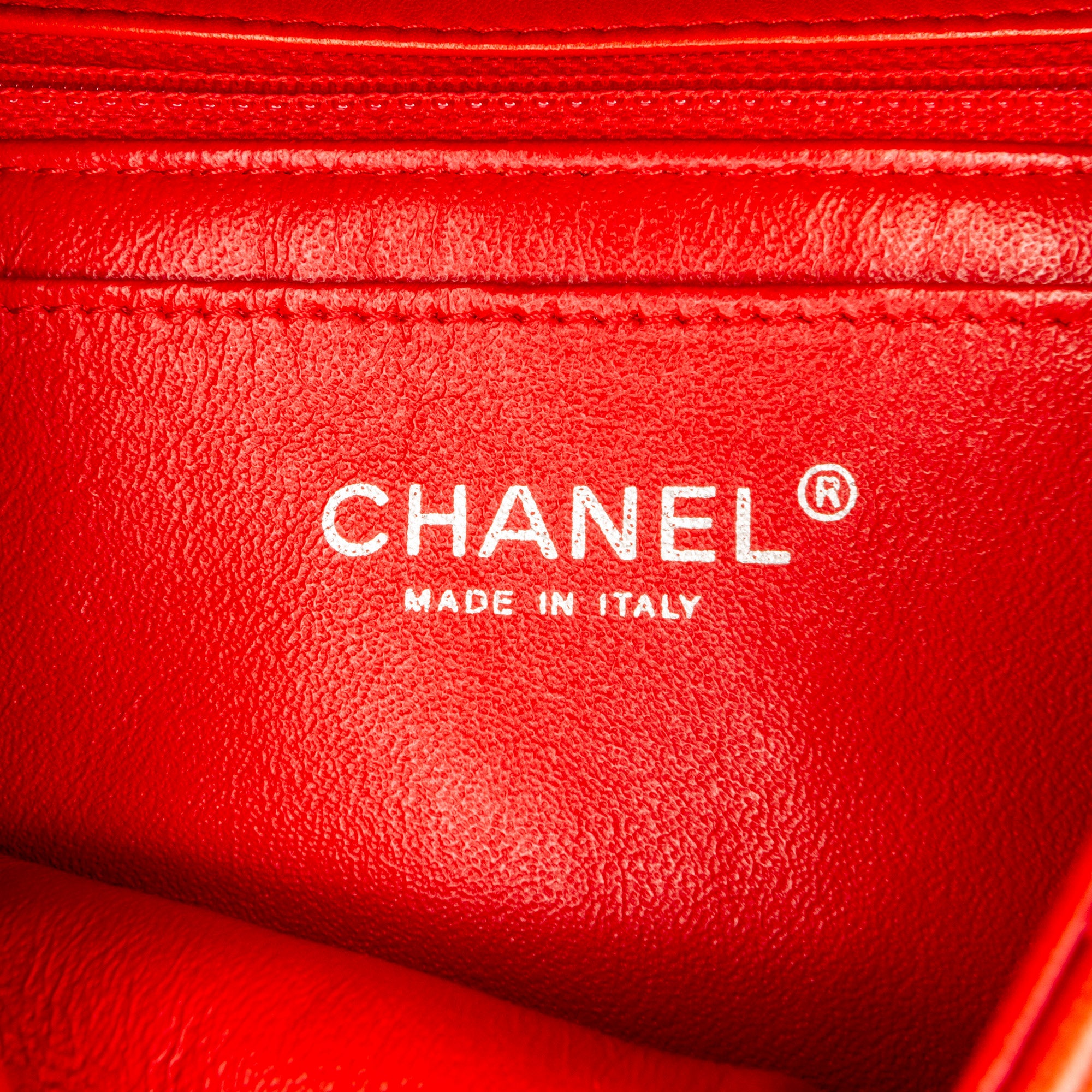 Chanel | Pre-Owned New Mini Rectangular Classic Lambskin Single Flap | Red