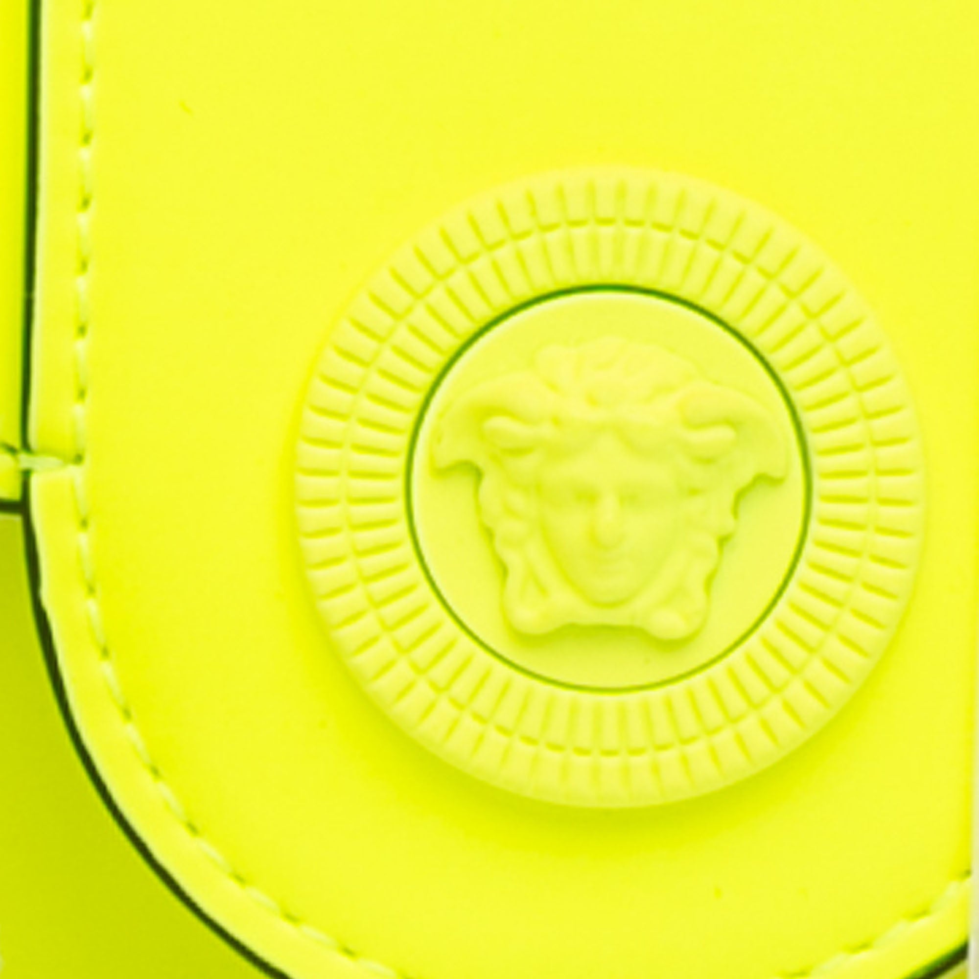 Versace | Pre-Owned Leather La Medusa Crossbody | Yellow/Neon Yellow