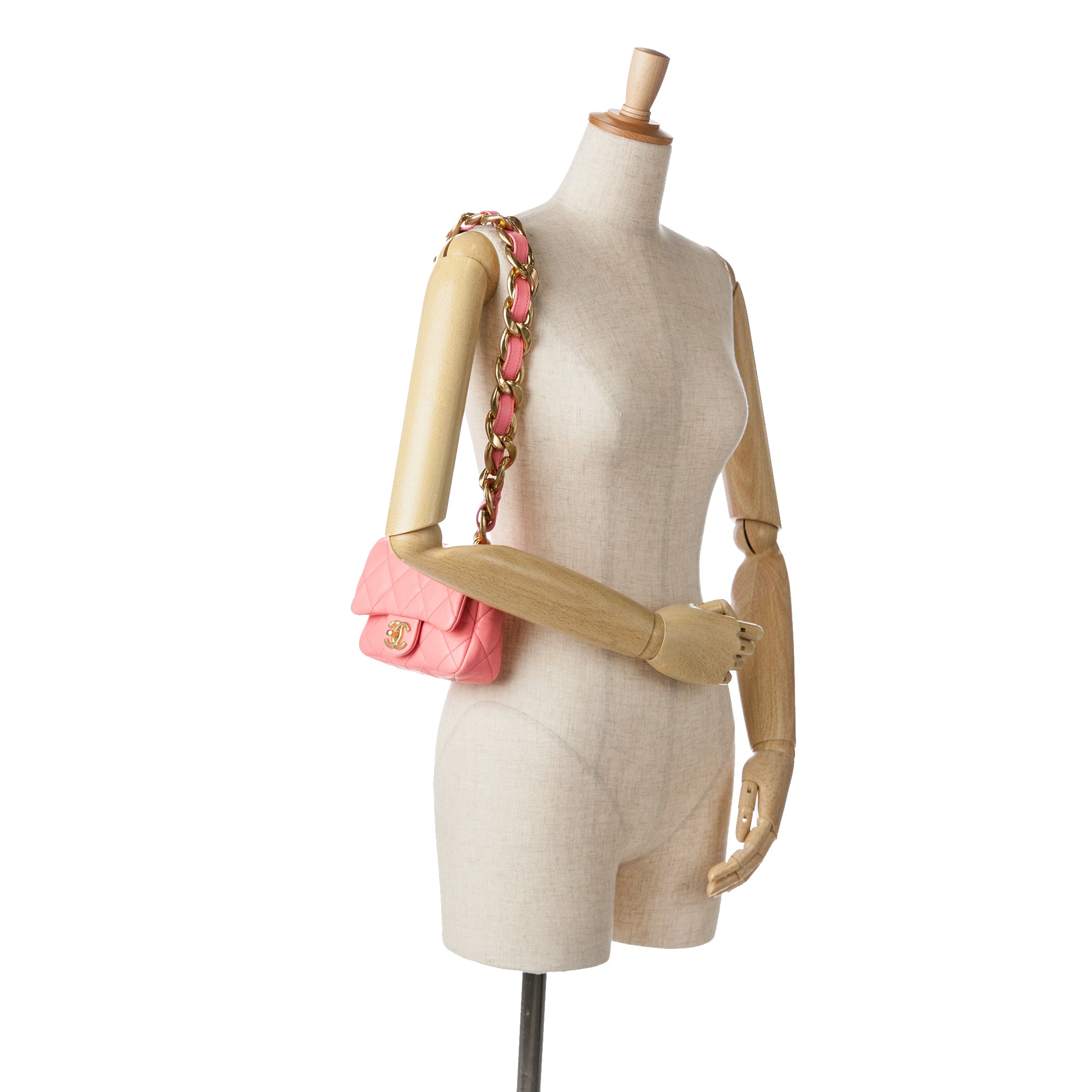 Chanel | Pre-Owned Mini Quilted Lambskin Funky Town Flap - II | Pink