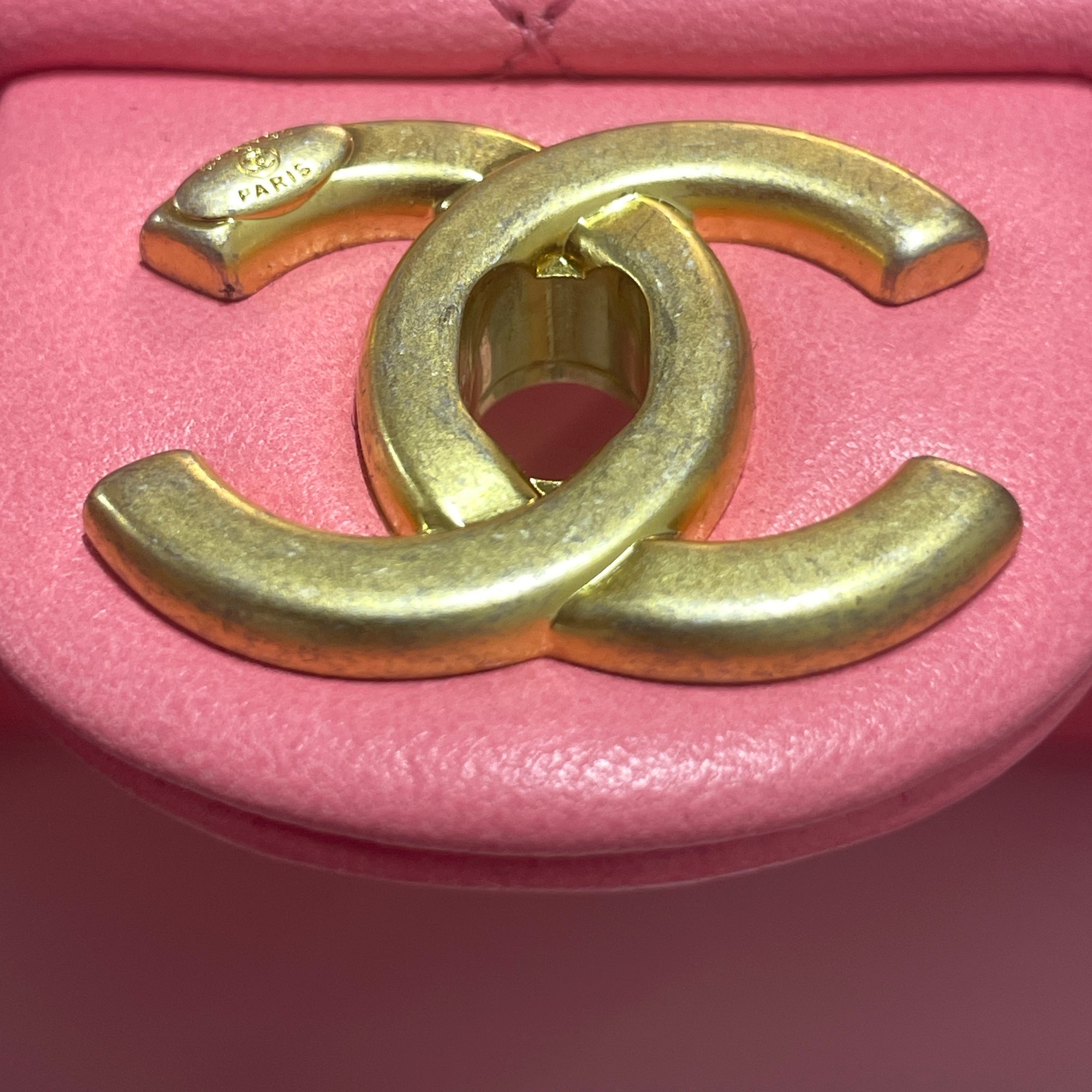 Chanel | Pre-Owned Mini Quilted Lambskin Funky Town Flap - II | Pink