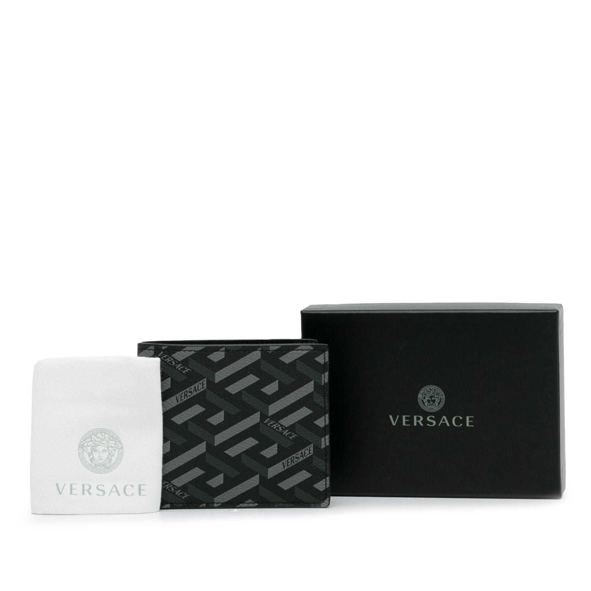 Versace | Pre-Owned La Greca Small Wallet | Black