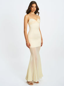 Zayne Ruch Breast Chiffon Mermaid Maxi Dress | Butter Yellow