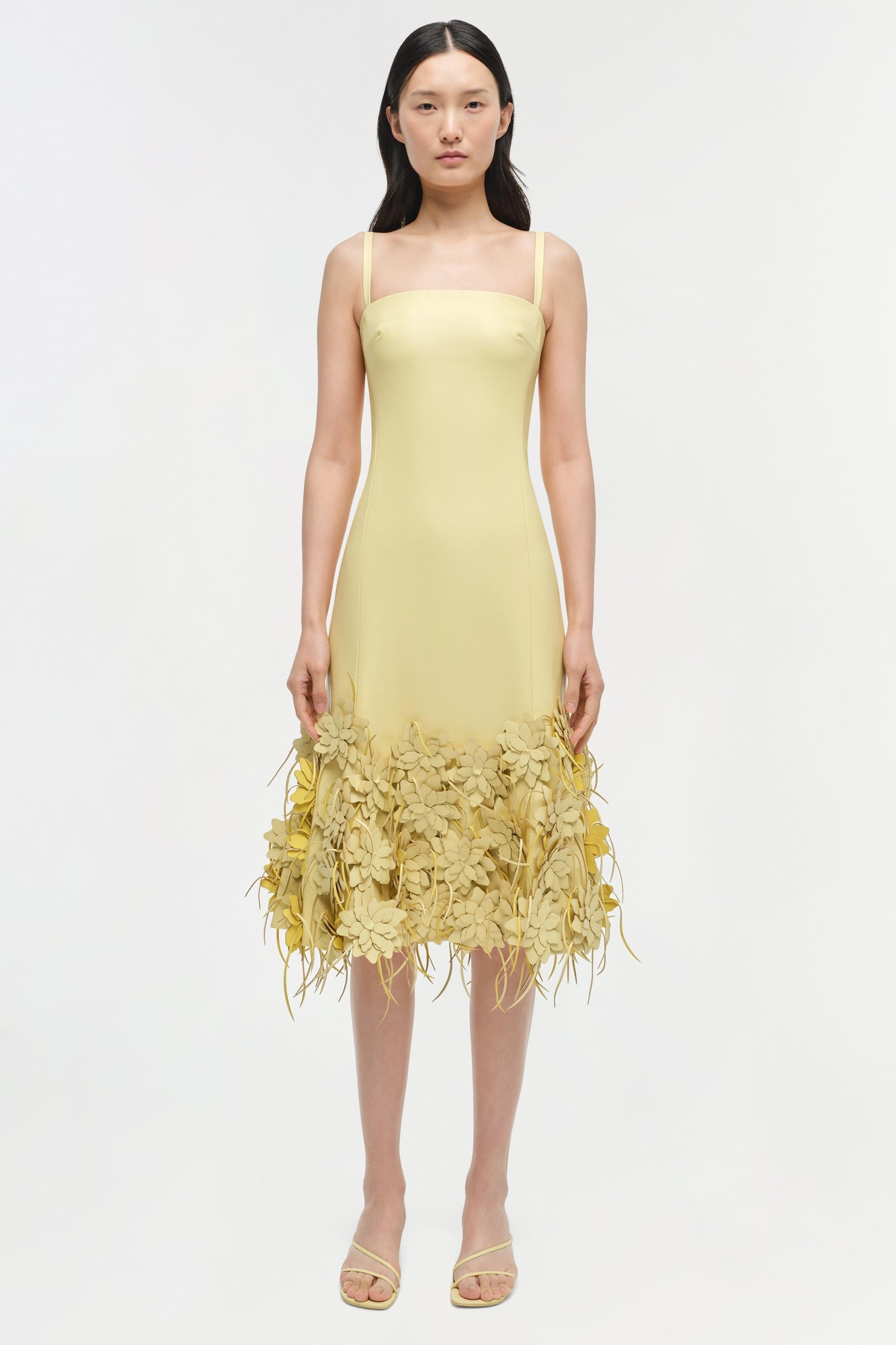 Womens | Loulou Vegan Leather Midi Dress | Buttercream Multi