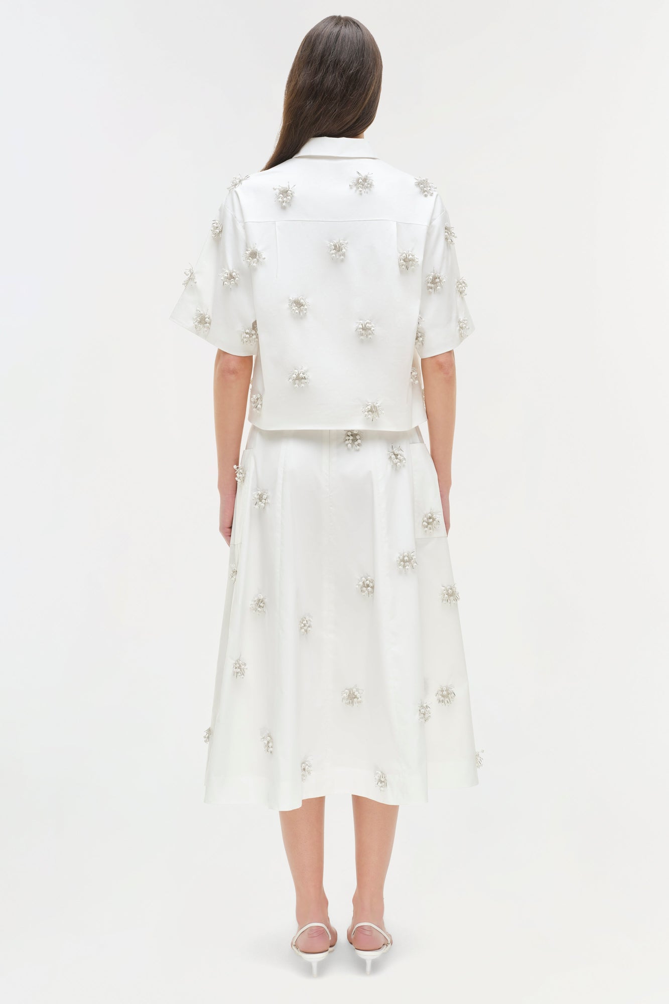 Womens | Cosmo Embellished Camp Shirt | White