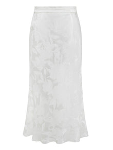 Mermaid Hem Floral Dress | White