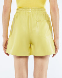 Brenna Okobor Alt-Leather Shorts | Yellow