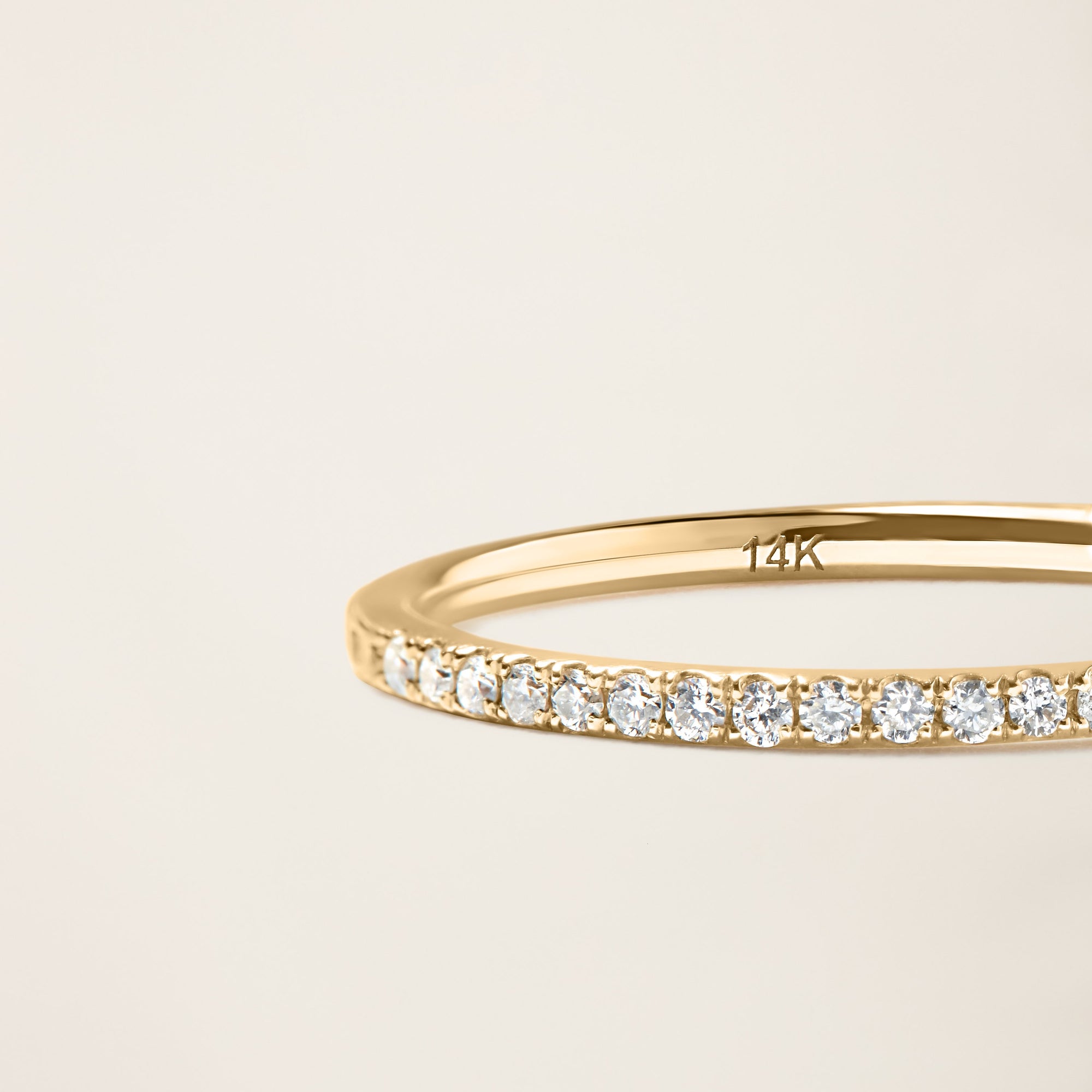 Womens | 14K Solid Yellow Gold | Petite Eternity Band | 0.37-0.43 CTW Diamonds