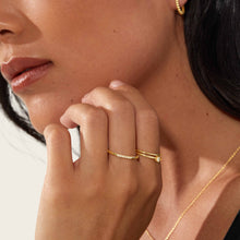 Womens | 14K Solid Yellow Gold | Line Ring | 0.048 CTW Diamonds