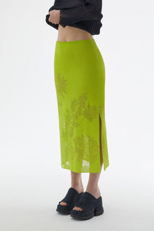 Jacquard Knit Rubber Skirt | Women | Light Green