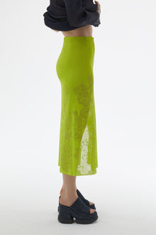 Jacquard Knit Rubber Skirt | Women | Light Green