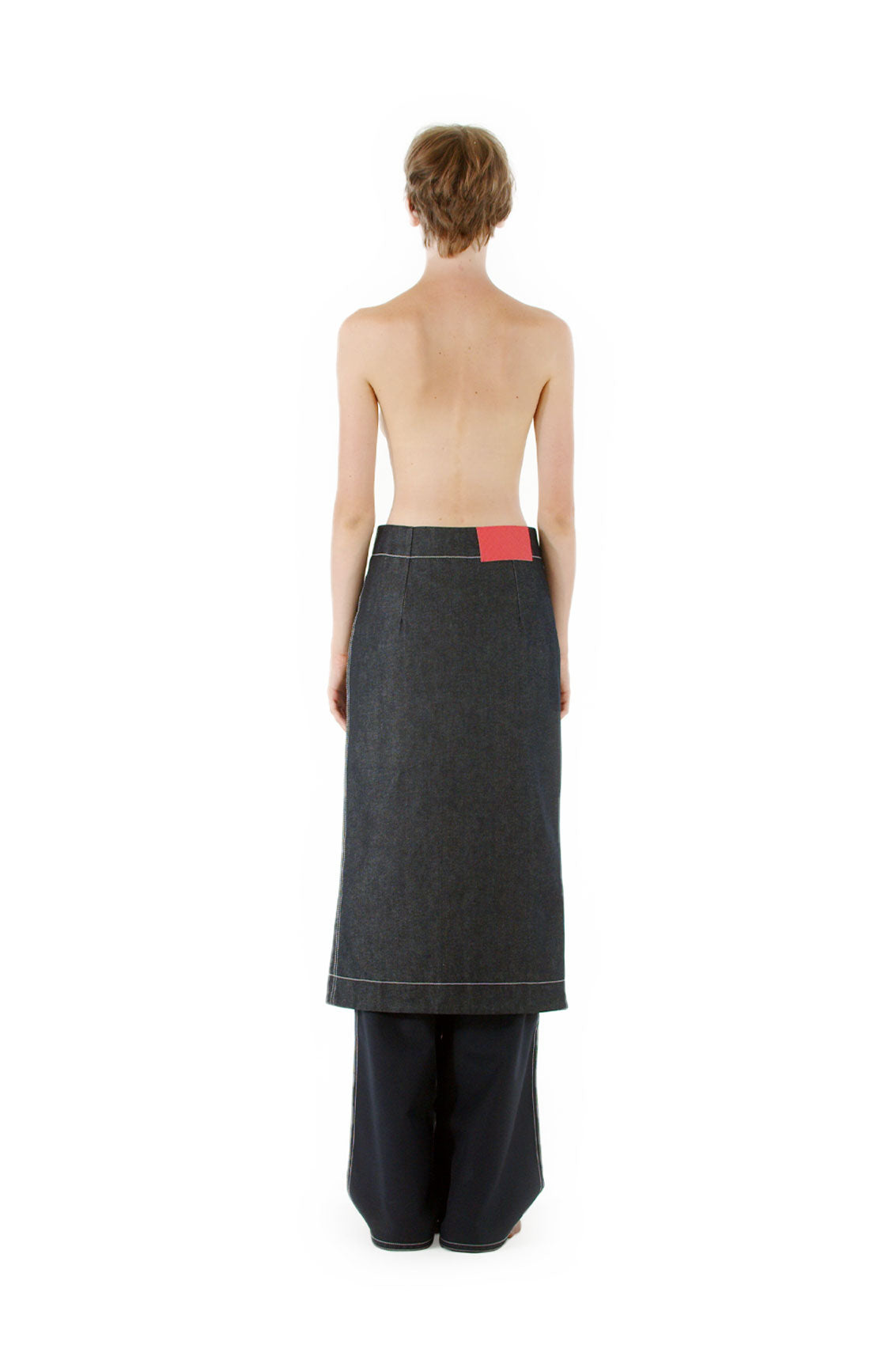 Overlap Skirt | Women | Dark Denim