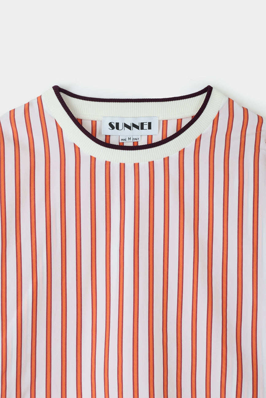 Kimono T-Shirt | Men | Cream x Red Stripes