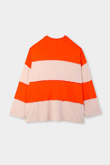 Panel Longsleeve T-Shirt | Unisex | Orange x Cream Stripes