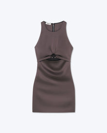 Elmi Cut-Out Slip Satin Mini Dress | Coffee Bean