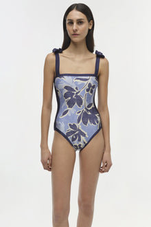 Womens | Bow Swimsuit | Blue Hydrangea Floral