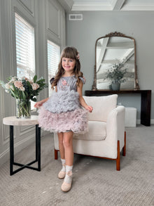 Mia Grey and Pink Ombré Cupcake Tulle Dress | Grey