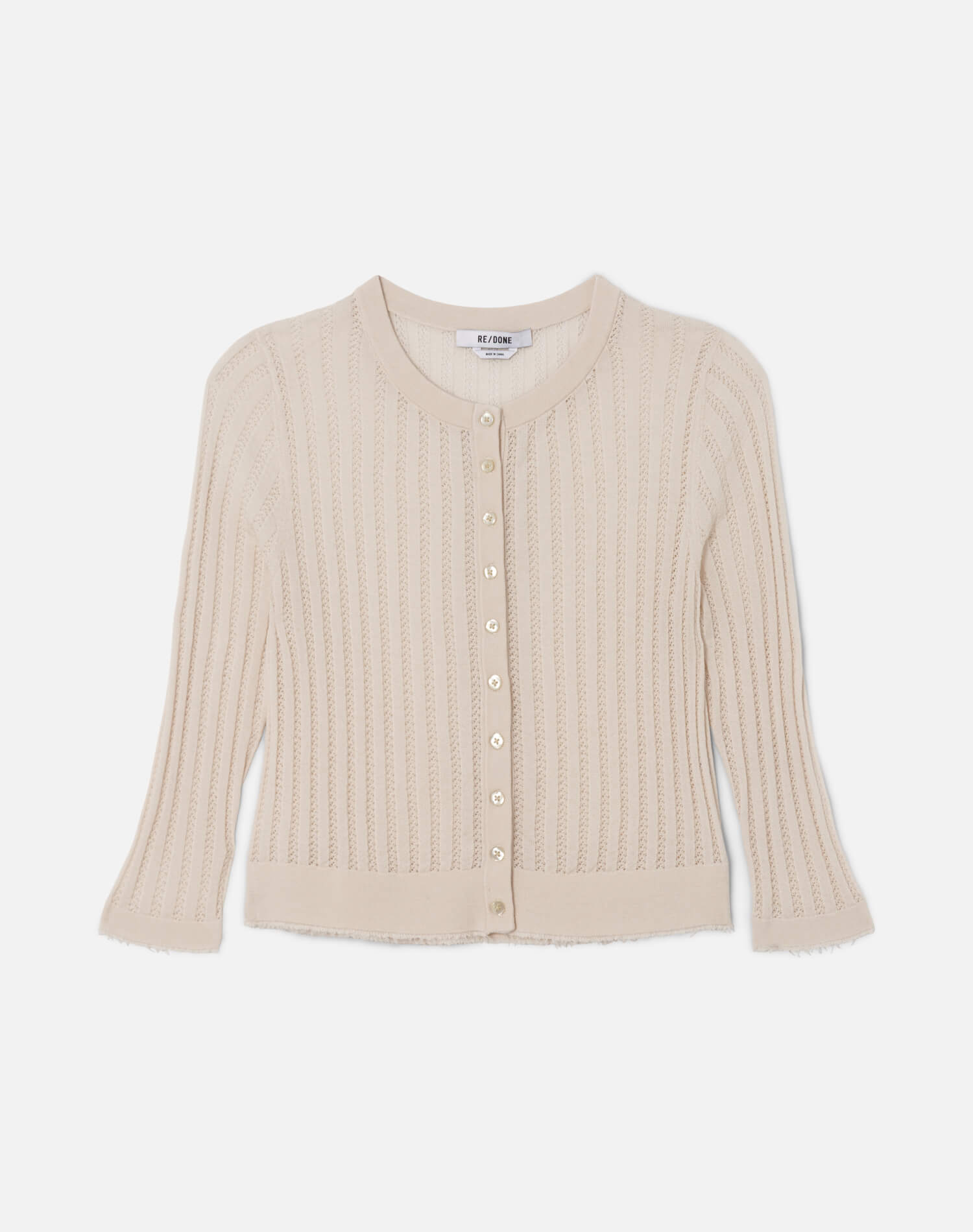 Womens | The Veil Pointelle Cardigan | Ivory