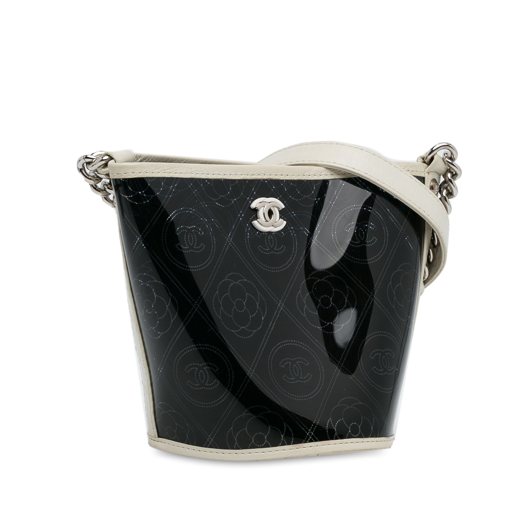 Chanel | Pre-Owned Crumpled Calfskin PVC Camellia Bucket - II | Black