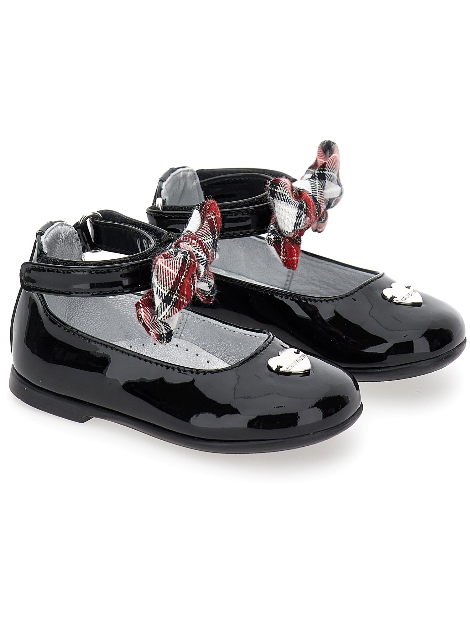 Girls | Patent Leather Ballet Flats With Bow | Black