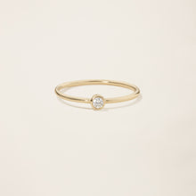 Womens | 14K Solid Yellow Gold | Solitaire Bezel Ring | 0.065 CTW Diamonds