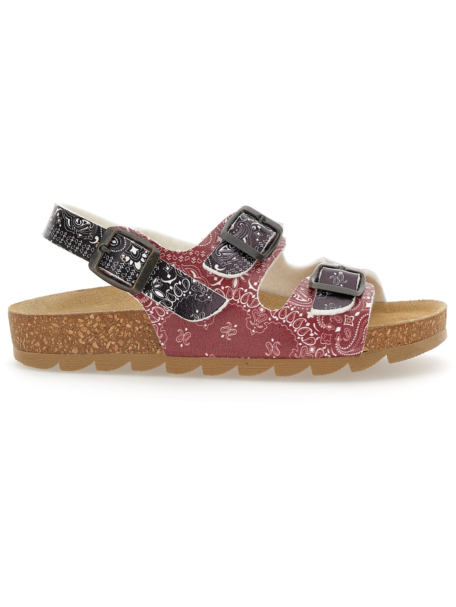Girls | Paisley Print Sandals | Black/Red