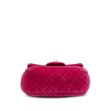 Chanel | Pre-Owned Mini Square Classic Velvet Pearl Crush Single Flap | Pink/Dark Pink