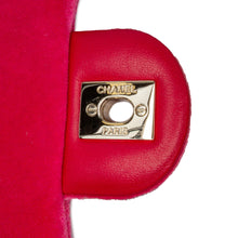 Chanel | Pre-Owned Mini Square Classic Velvet Pearl Crush Single Flap | Pink/Dark Pink