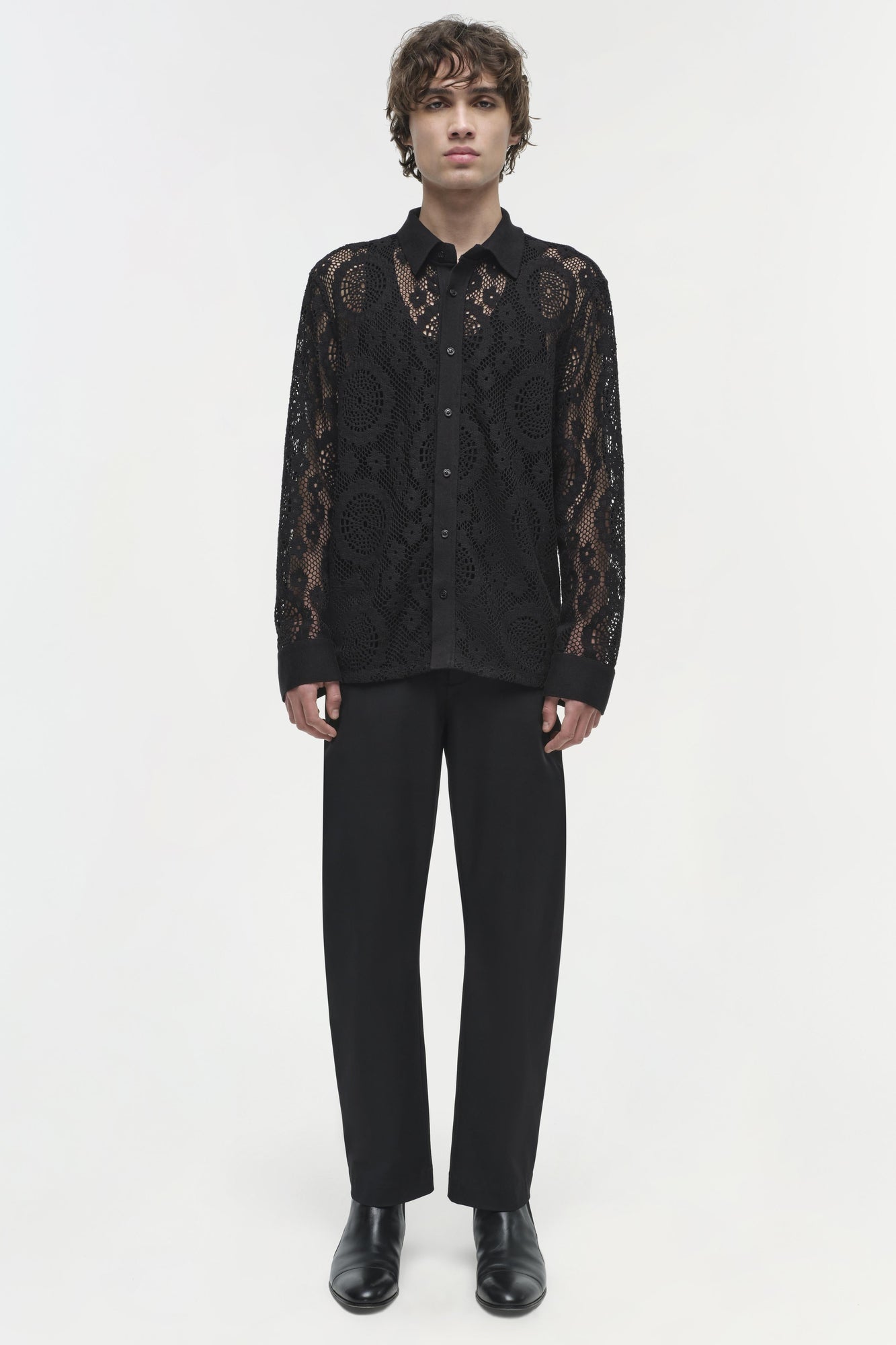 Mens | Linus Lace Shirt | Black