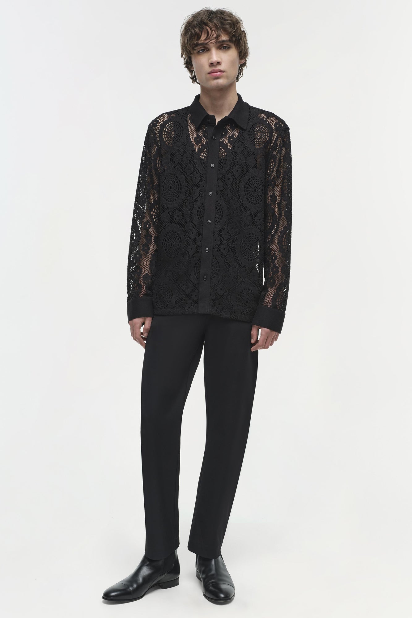 Mens | Linus Lace Shirt | Black