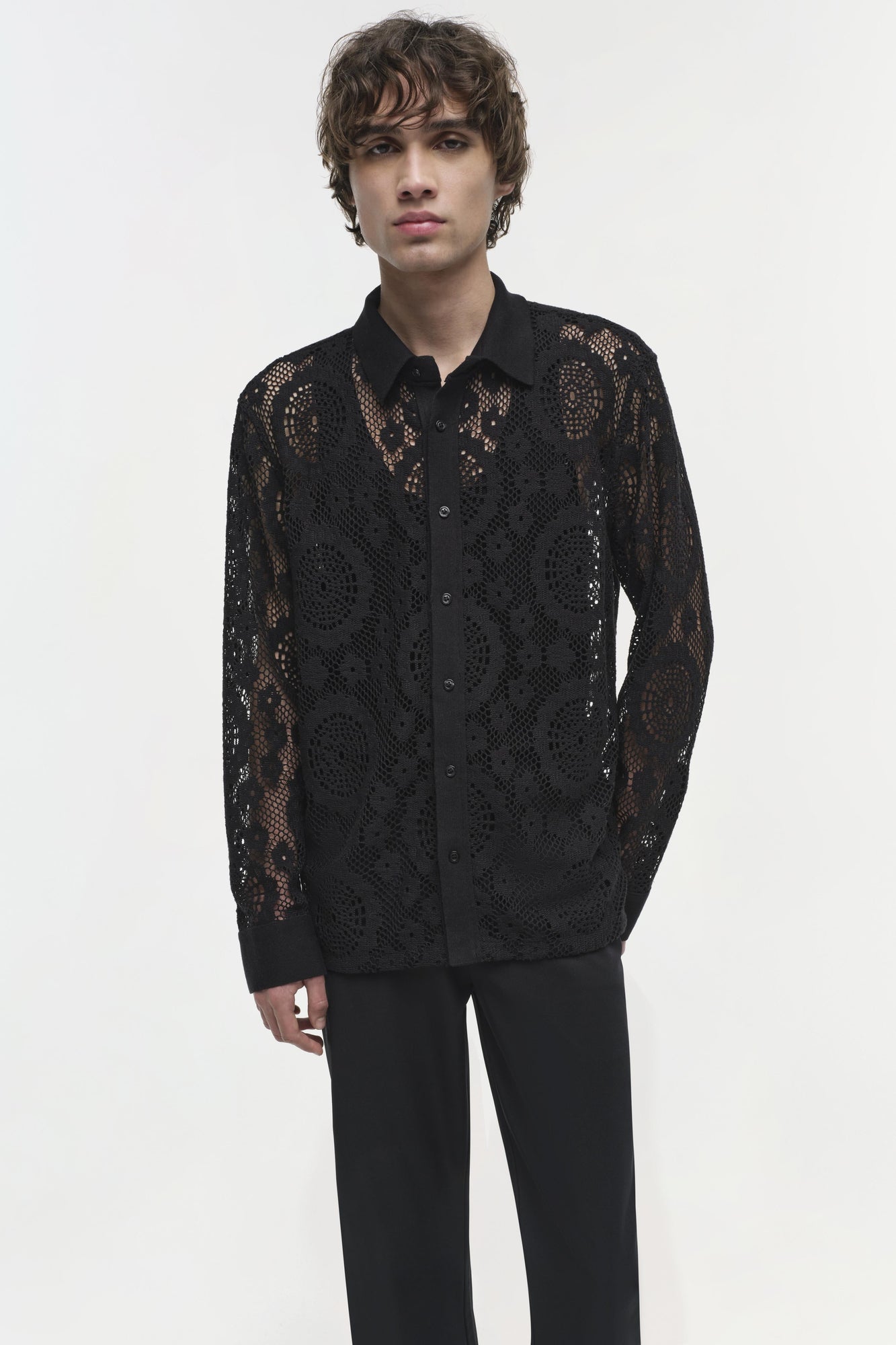 Mens | Linus Lace Shirt | Black