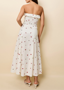 Womens | Gael Skirt Poplin Embroidered Floral | Optic White