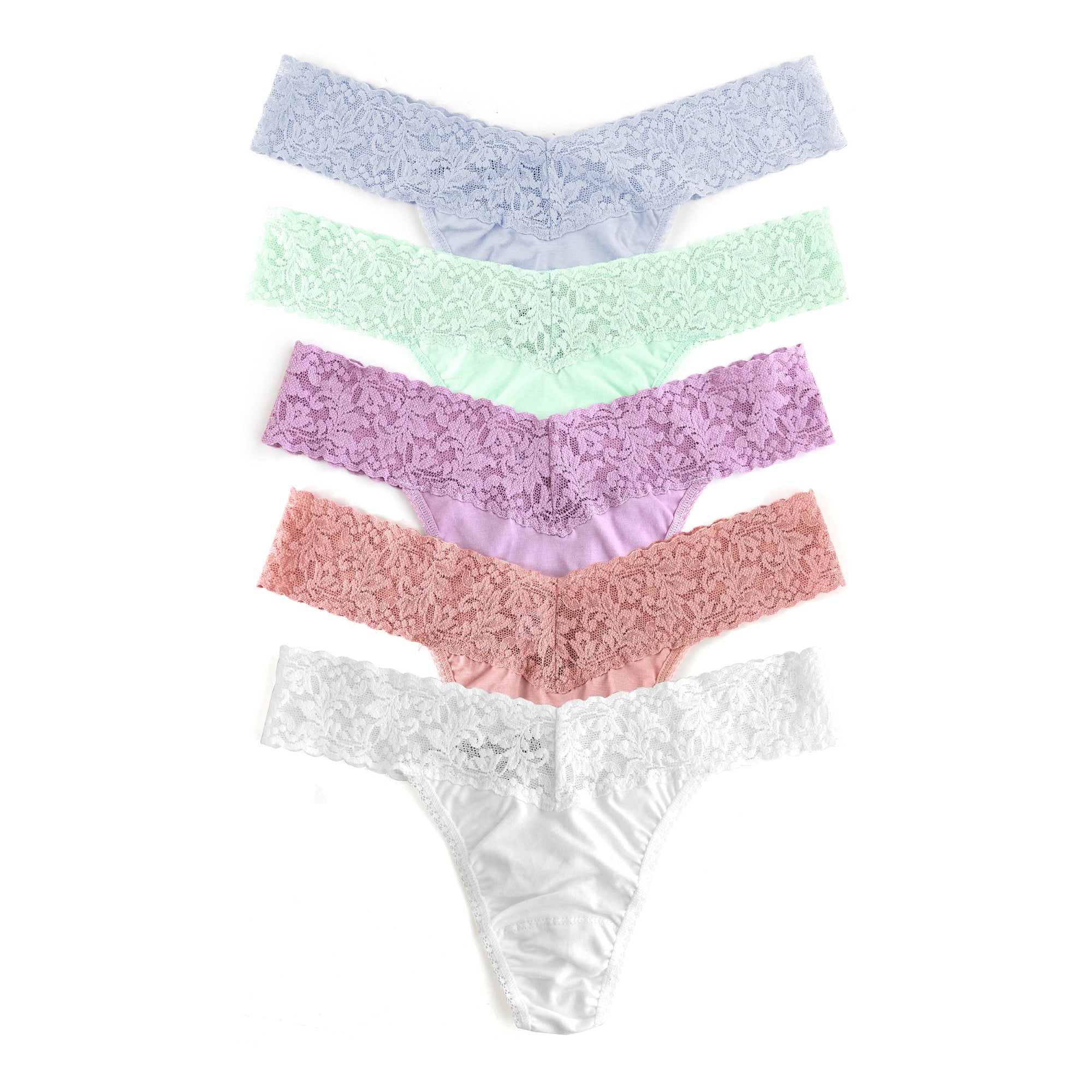 5-Pack Cotton Original Rise Thong | Dove Grey/Cucumber/Waterlily/Rooibos/White