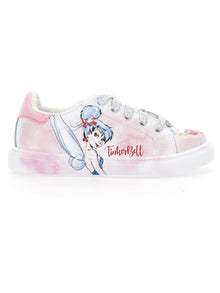 Girls | Tinkerbell Print Sneakers | Cream/FairyTale