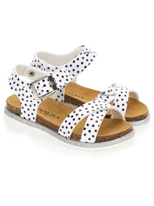 Girls | Polka Dot Sandals | White/Black