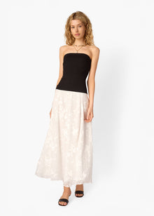 Almira Strapless Dress | Black/Macadamia