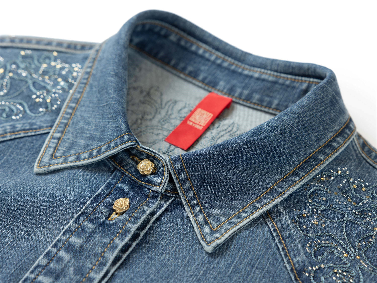 Stretch Waist Classic Denim Shirt | Blue