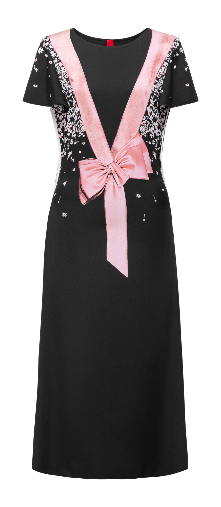 Silk Floral Print Dress | Black