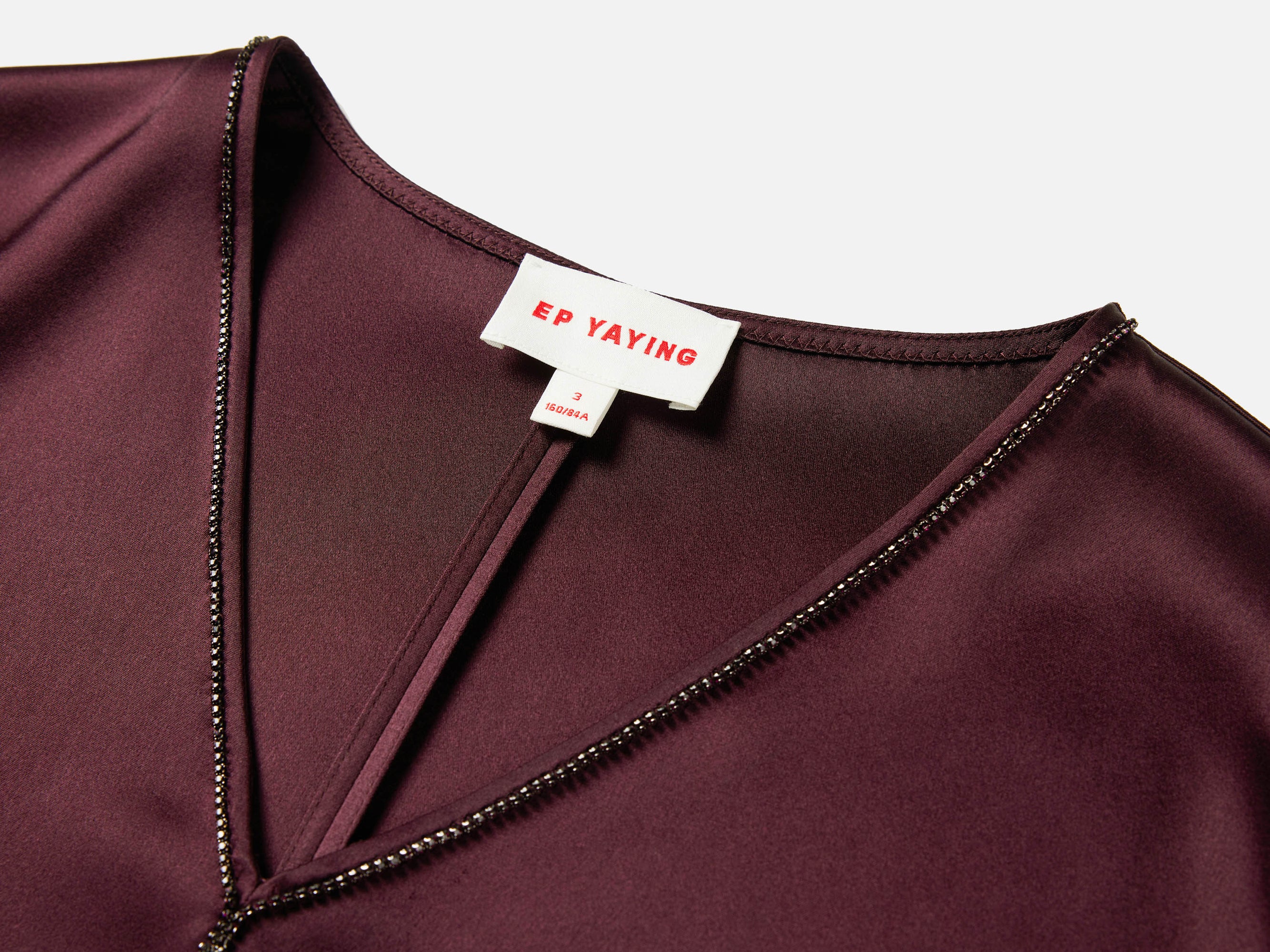 v neck high waist dress | Wine Red