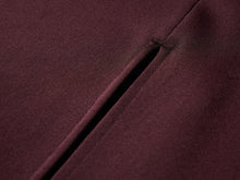 v neck high waist dress | Wine Red