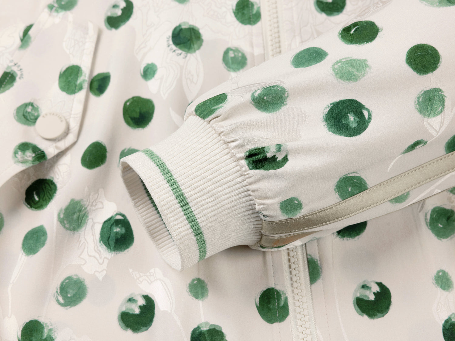 Polka Dot Silk Blazer | Green