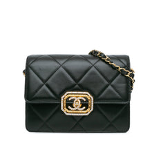 Chanel | Pre-Owned Quilted Lambskin Octagonal Buckle Crossbody | Black