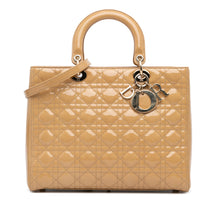 Dior | Pre-Owned Large Patent Cannage Lady | Brown/Beige
