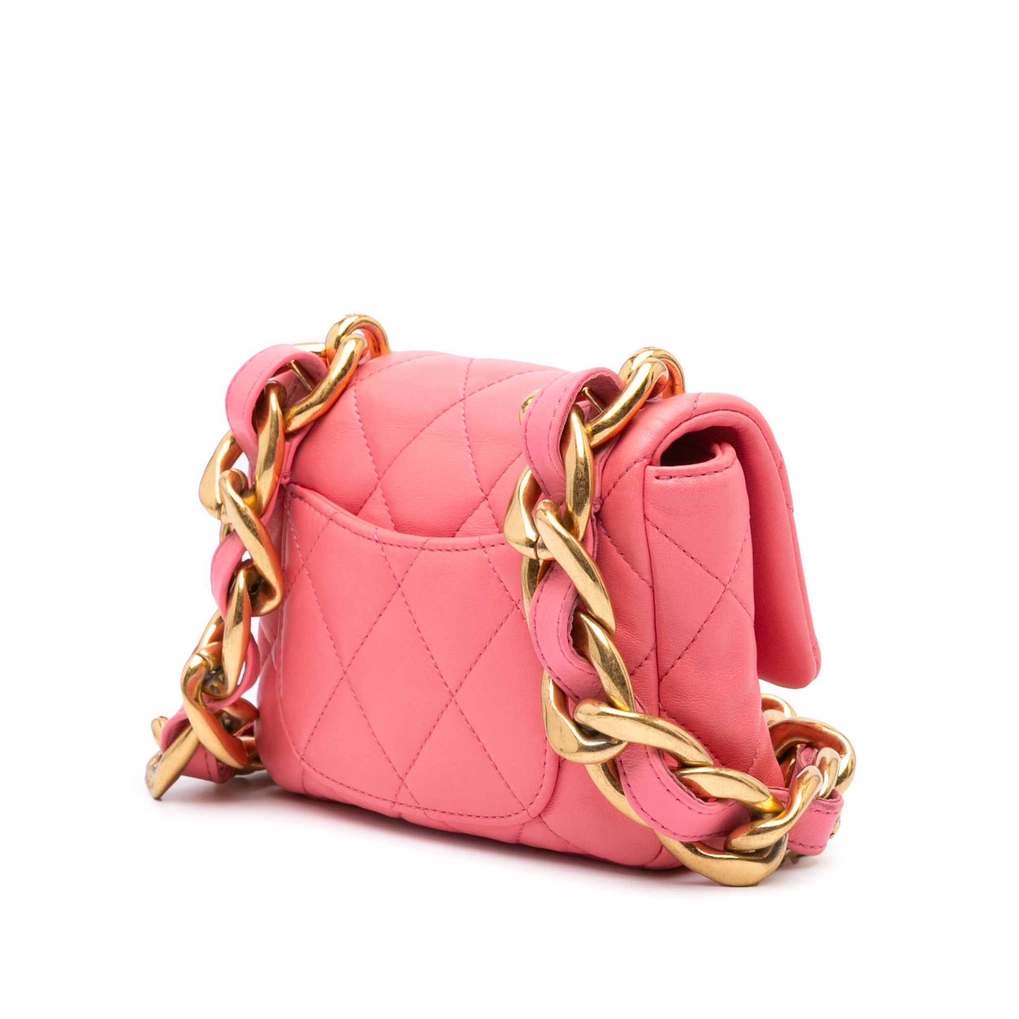 Chanel | Pre-Owned Mini Quilted Lambskin Funky Town Flap - I | Pink